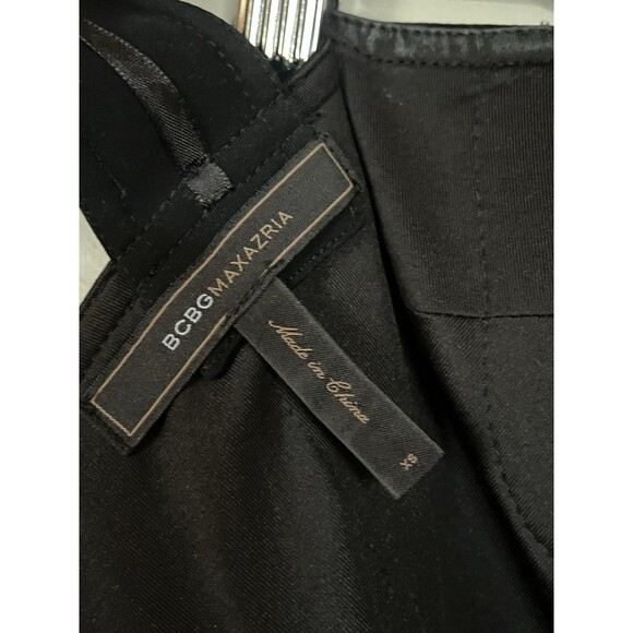 BCBG MAXAZRIA Black Maxi Dress Gown, Asymmetrical Straps Size XS‎ - Picture 9 of 16